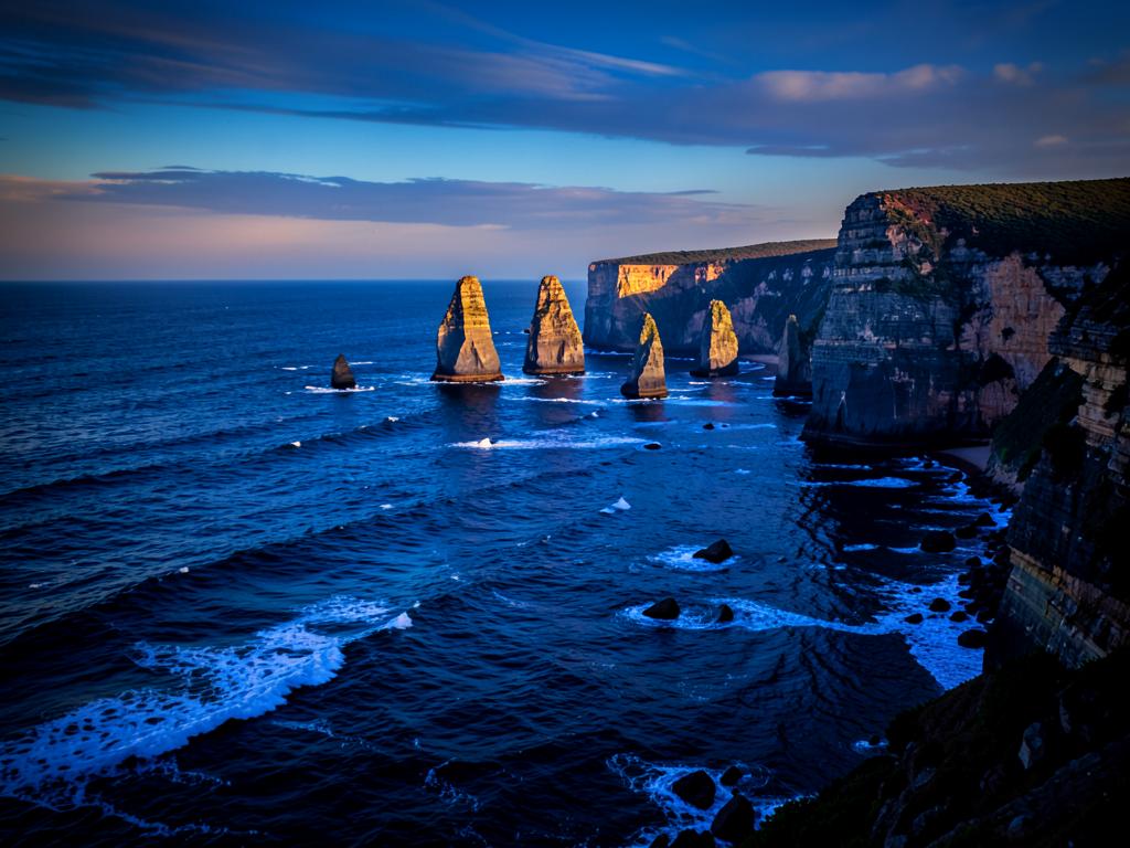Australian coastline at dusk