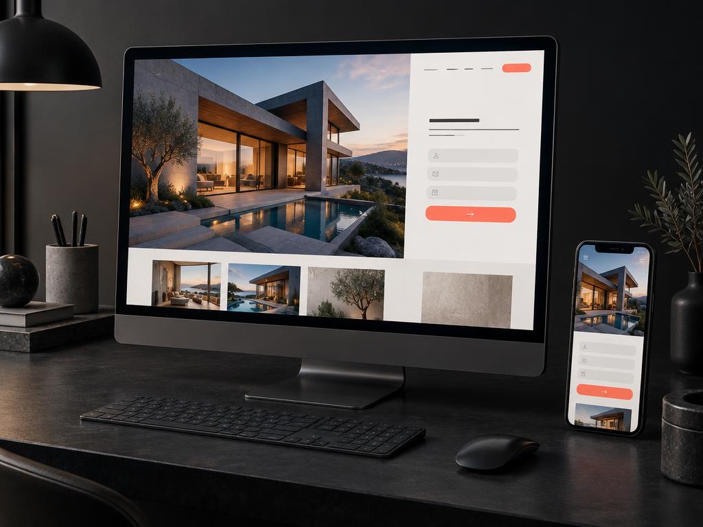 Landing page layout with a single call-to-action button